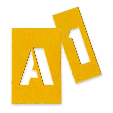 Chartpak Chartpak Painting Letters & Numbers Stencil, CHA01550, 1"H, Yellow, Gothic Font, 35/Set 1550